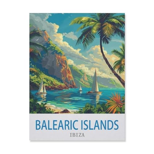 Balearen, Ibiza，Puzzle 1000 Teile Papier Puzzle Geeignet Für Erwachsene Kinder Familien Stressabbau Puzzlespiele（50x70cm）-DP60 von YYHMKBYY