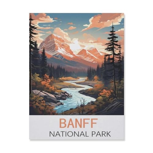 Banff National Park, Puzzle 1000 Teile für Erwachsene, klassisches Puzzle, Kinderpuzzle, herausfordernde und schwierige Puzzles für Erwachsene und Jugendliche (50 x 70 cm), FJ92 von YYHMKBYY