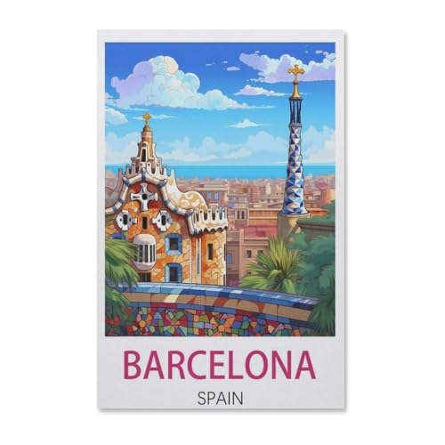 YYHMKBYY Barcelona Spanien, Puzzle 1000 Teile für Erwachsene und Kinder ab 8 Jahren, Klassisches Holzpuzzle, 75x50cm, 1 Set, 1000 Stück, 1 Puzzle von YYHMKBYY