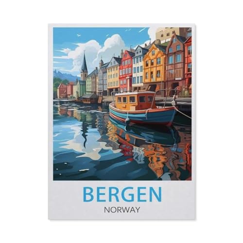 Bergen Norwegen，Puzzles 1000 Teile für Erwachsene, Klassische Puzzle Kinder Puzzle Herausfordernde Und Schwierige Rätsel für Erwachsene Und Jugendliche（50x70cm）-BQ94 von YYHMKBYY
