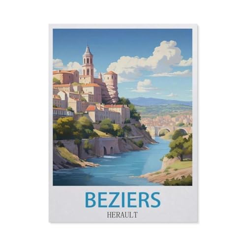 Beziers Herault，Puzzles 1000 Teile für Erwachsene, Klassische Puzzle Jungen Mädchen Puzzle für Kinder Teenager Lernspiel Spielzeug（50x70cm）-GP98 von YYHMKBYY
