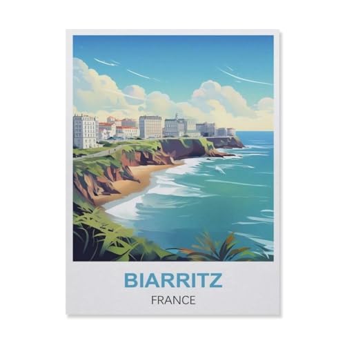 Biarritz Frankreich, Basteln, 1000 Teile, Puzzle, Lernpuzzle, intellektuelles Lernspielzeug, lustiges Dekompressionsspielzeug für Kinder (75 x 50 cm) - ER20 von YYHMKBYY