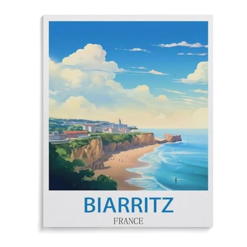 Biarritz Vintages Reiseplakat in Frankreich，Puzzles 1000 Teile für Erwachsene, Klassische Puzzle Jungen Mädchen Puzzle für Kinder Teenager Lernspiel Spielzeug（75x50cm）-A58 von YYHMKBYY