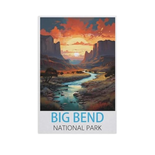 Big Bend Nationalpark，Puzzle 1000 Teile Holz Puzzle Erwachsene Kinder Lernspielzeug Familie Dekompressionsspiel（75x50cm）-FP62 von YYHMKBYY