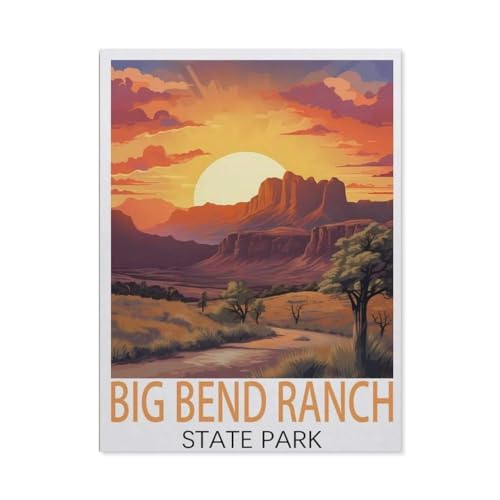 Big Bend Ranch State Park Vintage-Reiseposter，Puzzles 1000 Teile für Erwachsene, Klassische Puzzle Jungen Mädchen Puzzle für Kinder Teenager Lernspiel Spielzeug（75x50cm）-AJ17 von YYHMKBYY