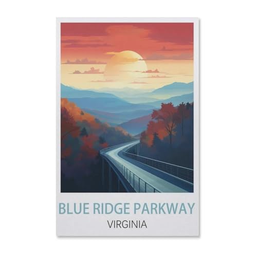 Blue Ridge Parkway，Puzzles, 1000-teiliges Puzzle Für Erwachsene Und Kinder Ab 10 Jahren（50x70cm）-AB83 von YYHMKBYY