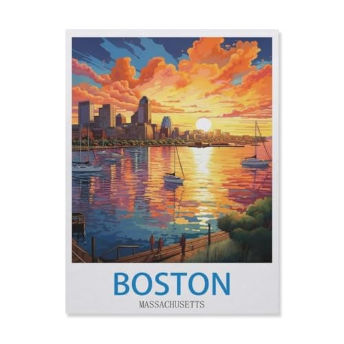 Boston, Massachusetts，Puzzles 1000 Teile für Erwachsene, Klassische Puzzle Kinder Puzzle Herausfordernde Und Schwierige Rätsel für Erwachsene Und Jugendliche（38x26cm）-EG30 von YYHMKBYY