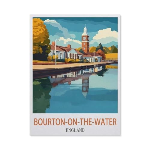 Bourton on The Water England，Puzzle 1000 Teile Holz Puzzle Erwachsene Kinder Lernspielzeug Familie Dekompressionsspiel（75x50cm）-FA96 von YYHMKBYY