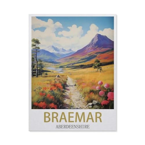 Braemar, Aberdeenshire – Vintage Reiseplakat，Puzzle 1000 Teile Erwachsene Kinde Spaß Lernspielzeug Geschenke（50x70cm）-DD20 von YYHMKBYY