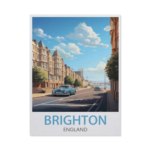 Brighton England Vintage-Reiseposter，Puzzles 1000 Teile für Erwachsene, Klassische Puzzle Kinder Puzzle Herausfordernde Und Schwierige Rätsel für Erwachsene Und Jugendliche（38x26cm）-AM11 von YYHMKBYY