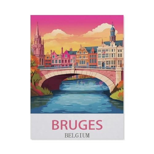 Brügge, Belgien，Papier Puzzle 1000 Teile Spielzeug Für Erwachsene Dekompressionsspiel（38x26cm）-EE88 von YYHMKBYY