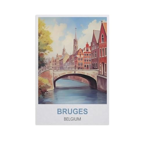 Brügge, Belgien，Papier Puzzle 1000 Teile Spielzeug Für Erwachsene Dekompressionsspiel（38x26cm）-FW100 von YYHMKBYY