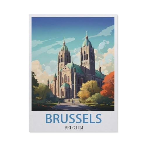 Brüssel, Belgien, Holzpuzzle, 1000 Teile, Holzpuzzle für Erwachsene, Kinder, Lernspielzeug, Familien-Dekompressionsspiel (75 x 50 cm) -EO33 von YYHMKBYY