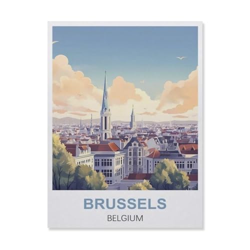 Brüssel, Belgien, abstraktes Papierpuzzle, 1000 Teile, für Erwachsene, hohe Schwierigkeitsgrade, kreatives Lerngeschenk (50 x 70 cm), EP64 von YYHMKBYY