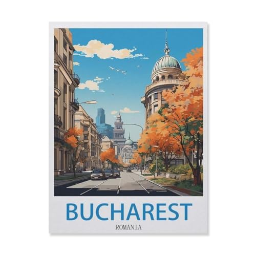 Bukarest, Rumänien，Holz Puzzle 1000 Teile Spielzeug Für Erwachsene Dekompressionsspiel（75x50cm）-EI53 von YYHMKBYY