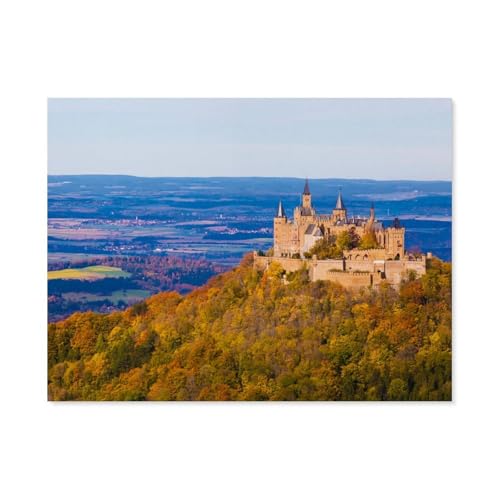 Burg Hohenzollern bei Hechingen，Für Erwachsene Familie Stress Relief Puzzle Spielzeug - Familie Spaß Herausforderung Spielzeug - 1000 Teile Puzzle（50x70cm）-AU77 von YYHMKBYY