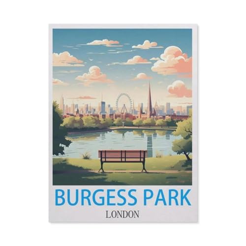 Burgess Park, London，Holz Landscape Puzzle, Jigsaw Puzzles 1000 Pieces, for Adult Kids Decompression Puzzle Nice Gifts（75x50cm）-DL21 von YYHMKBYY
