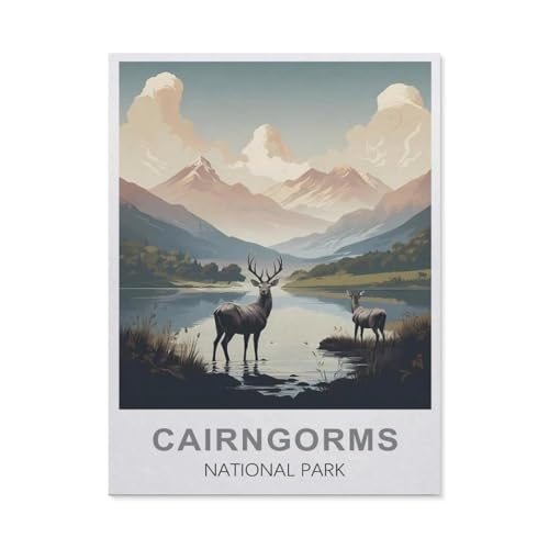 Cairngorms National Park – Vintage Reiseplakat，Papier Puzzle 1000 Teile Spielzeug Für Erwachsene Dekompressionsspiel（38x26cm）-DB63 von YYHMKBYY