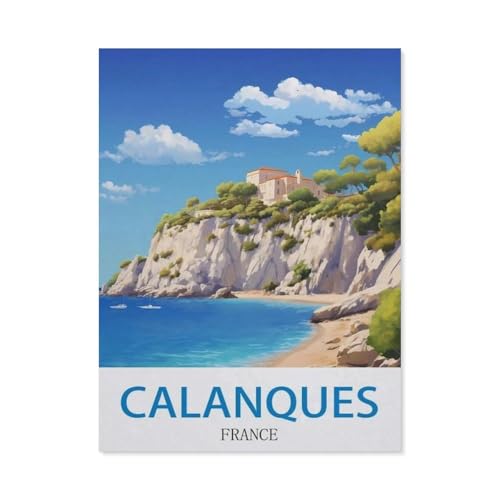 Calanques, Frankreich，1000 Stück Erwachsene Holz Landschaft Puzzles Für Kinder Lernspielzeug Geschenke（75x50cm）-DY45 von YYHMKBYY
