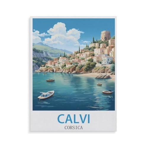 Calvi Korsika，1000 Teile Puzzles, Holz Craft, Hochwertiges Modernes Puzzle, DIY, Für Erwachsene Und Kinder Ab 12 Jahren（75x50cm）-GQ33 von YYHMKBYY
