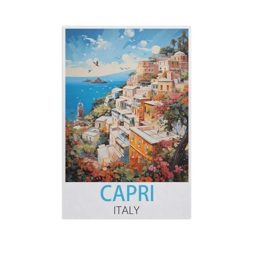 Capri Italien，Puzzles 1000 Teile für Erwachsene, Klassische Puzzle Teenager Puzzle Perfektes Pädagogisches Geschenk für Jungen Und Mädchen（50x70cm）-FQ37 von YYHMKBYY