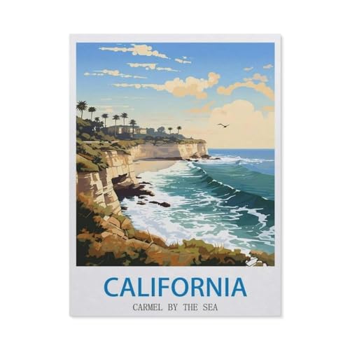 Carmel-by-The-Sea, Kalifornien，Puzzle 1000 Teile Holz Puzzle Erwachsene Kinder Lernspielzeug Familie Dekompressionsspiel（75x50cm）-EC1 von YYHMKBYY