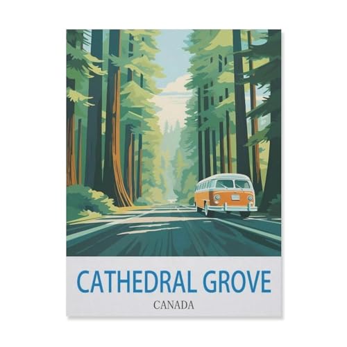 Cathedral Grove, Kanada，Puzzle 1000 Teile Holz Puzzle Geeignet Für Erwachsene Kinder Familien Stressabbau Puzzlespiele（75x50cm）-EJ40 von YYHMKBYY