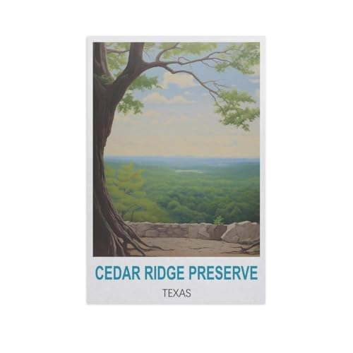Cedar Ridge Preserve, Texas，Puzzle 1000 Teile Holz Puzzle Erwachsene Kinder Lernspielzeug Familie Dekompressionsspiel（75x50cm）-GH23 von YYHMKBYY