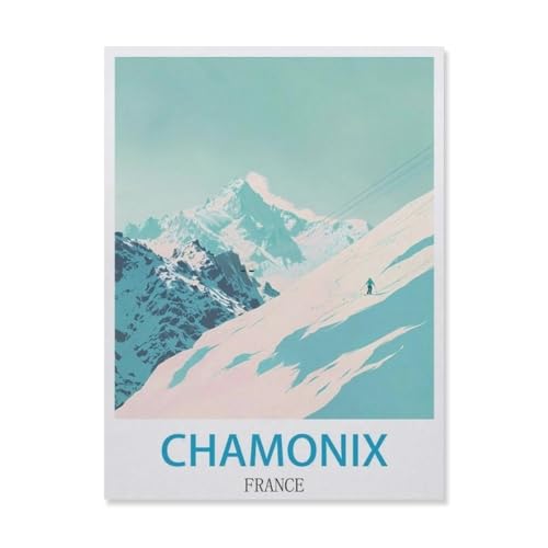 Chamonix Frankreich，1000 Stück Erwachsene Holz Landschaft Puzzles Für Kinder Lernspielzeug Geschenke（75x50cm）-FD100 von YYHMKBYY