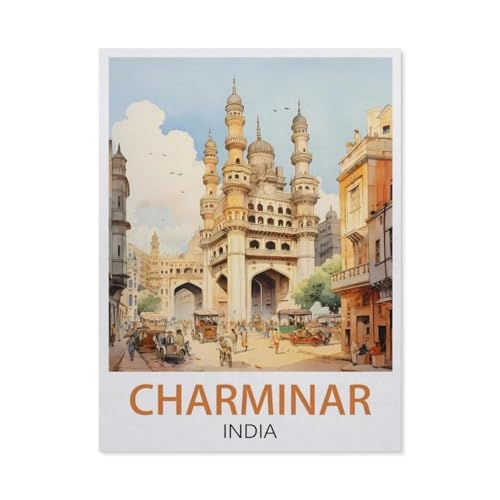 Charminar Indien，Puzzles 1000 Teile für Erwachsene, Klassische Puzzle Jungen Mädchen Puzzle für Kinder Teenager Lernspiel Spielzeug（38x26cm）-EW54 von YYHMKBYY