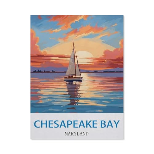 Chesapeake Bay, Maryland，Papier Puzzle 1000 Teile Spielzeug Für Erwachsene Dekompressionsspiel（38x26cm）-CM24 von YYHMKBYY