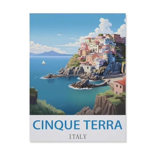 Cinque Terra Italy, Puzzle aus Papier, 1000 Teile, Lernspielzeug, Familien-Dekompressionsspiel (38 x 26 cm) -EJ93 von YYHMKBYY