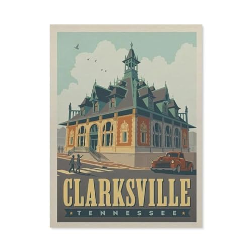 Clarksville Tennessee，1000 Stück Erwachsene Holz Landschaft Puzzles Für Kinder Lernspielzeug Geschenke（75x50cm）-BL91 von YYHMKBYY