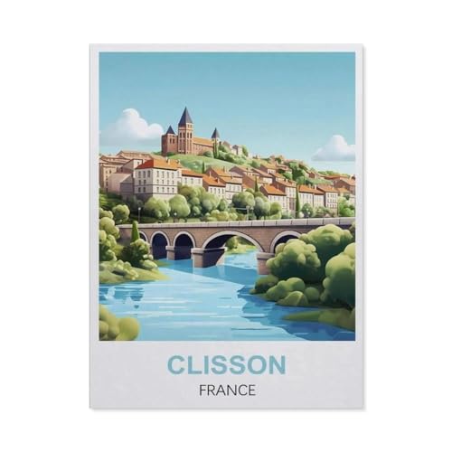 Clisson, Frankreich，Papier Puzzle 1000 Teile Spielzeug Für Erwachsene Dekompressionsspiel（38x26cm）-EL58 von YYHMKBYY