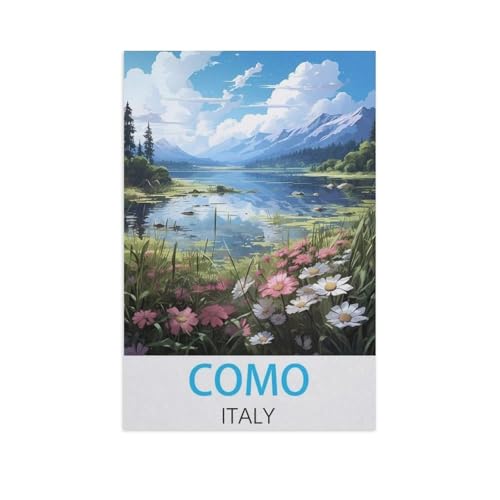 Como Italien，1000 Stück Erwachsene Papier Landschaft Puzzles Für Kinder Lernspielzeug Geschenke（50x70cm）-FQ47 von YYHMKBYY