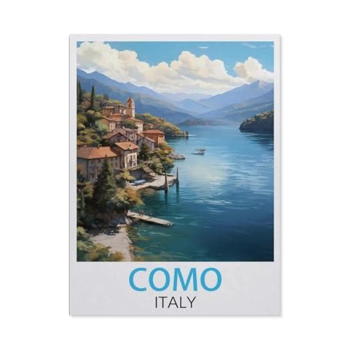 Como Italien Vintage Reiseplakat，Puzzle 1000 Teile Papier Puzzle Erwachsene Kinder Lernspielzeug Familie Dekompressionsspiel（50x70cm）-BZ2 von YYHMKBYY