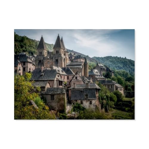 Conques, das Dorf，Puzzle 1000 Teile,Intellektuelle Entwicklung Pädagogisches Nach Hause Interessante Dekompression Brain Challenge Puzzle Für Jugendliche Kinder（38x26cm）-AR94 von YYHMKBYY