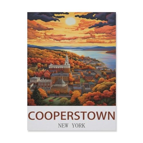 Cooperstown, New York，Holz Puzzle 1000 Teile Spielzeug Für Erwachsene Dekompressionsspiel（75x50cm）-EJ39 von YYHMKBYY