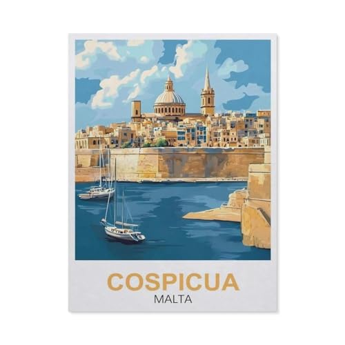 Cospicua Malta，Puzzle 1000 Teile Holz Puzzle Geeignet Für Erwachsene Kinder Familien Stressabbau Puzzlespiele（75x50cm）-FA26 von YYHMKBYY