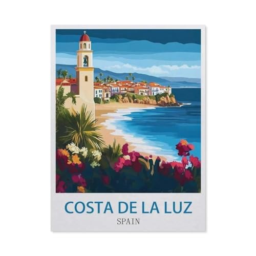 Costa de la Luz Spanien，1000 Stück Erwachsene Holz Landschaft Puzzles Für Kinder Lernspielzeug Geschenke（75x50cm）-FB78 von YYHMKBYY