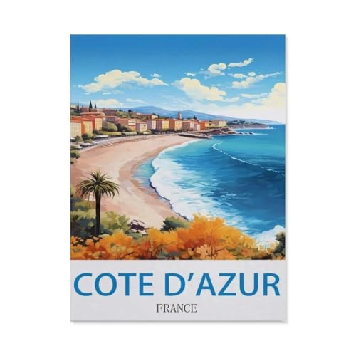 Côte d'Azur, Frankreich – Vintage Reiseplakate，1000 Stück Erwachsene Papier Landschaft Puzzles Für Kinder Lernspielzeug Geschenke（50x70cm）-CU37 von YYHMKBYY
