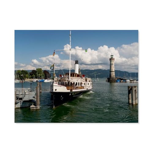 Dampfschiff Hohentwiel，Für Erwachsene Familie Stress Relief Puzzle Spielzeug - Familie Spaß Herausforderung Spielzeug - 1000 Teile Puzzle（38x26cm）-AZ60 von YYHMKBYY