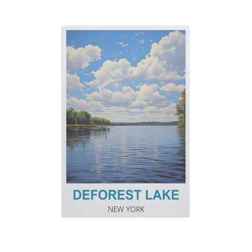 Deforest Lake, New York，Puzzles, 1000-teiliges Puzzle Für Erwachsene Und Kinder Ab 10 Jahren（38x26cm）-GF74 von YYHMKBYY