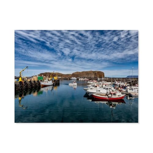Der Hafen von Stykkisholmur，Puzzles 1000 Teile für Erwachsene, Klassische Puzzle Jungen Mädchen Puzzle für Kinder Teenager Lernspiel Spielzeug（38x26cm）-AU2 von YYHMKBYY