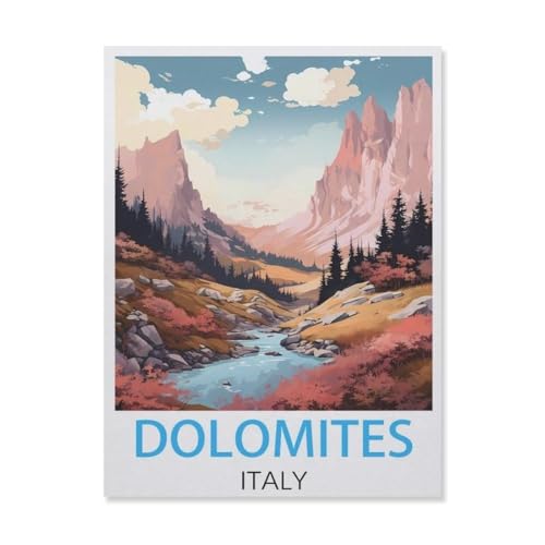 Dolomites Italy, Puzzle 1000 Teile für Erwachsene, klassisches Puzzle, Kinderpuzzle, herausfordernde und schwierige Puzzles für Erwachsene und Jugendliche (75 x 50 cm) - DN91 von YYHMKBYY