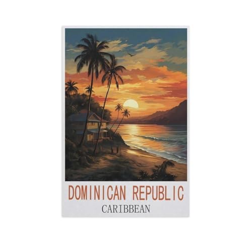 Dominikanische Republik, Karibik，Puzzle 1000 Teile Holz Puzzle Geeignet Für Erwachsene Kinder Familien Stressabbau Puzzlespiele（75x50cm）-FN46 von YYHMKBYY