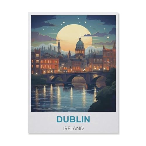 Dublin Irland, Puzzle, 1000 Teile, Papierpuzzle für Erwachsene, Kinder, Lernspielzeug, Familien-Dekompressionsspiel (50 x 70 cm), FG14 von YYHMKBYY