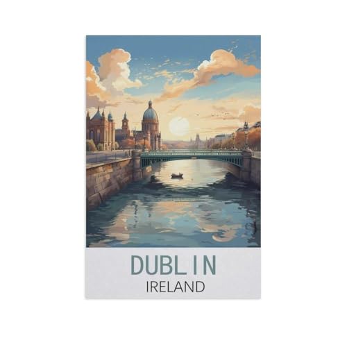 Dublin Irland，Puzzle 1000 Teile Holz Puzzle Geeignet Für Erwachsene Kinder Familien Stressabbau Puzzlespiele（75x50cm）-FU6 von YYHMKBYY