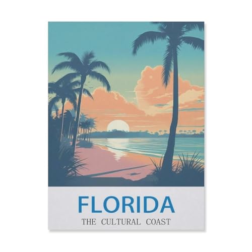 EF46 Puzzle für Erwachsene, Florida, die kulturelle Küste, großes Puzzle-Spiel-Kunstwerk für Erwachsene, Jugendliche (50 x 70 cm), 1000 Teile von YYHMKBYY