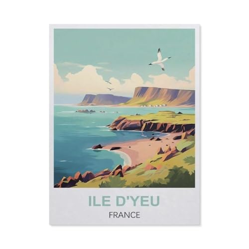 EL100 Puzzle, 1000 Teile, Ile D'Yeu Frankreich, Papier-Kinderspiele, Lernspielzeug (50 x 70 cm) von YYHMKBYY